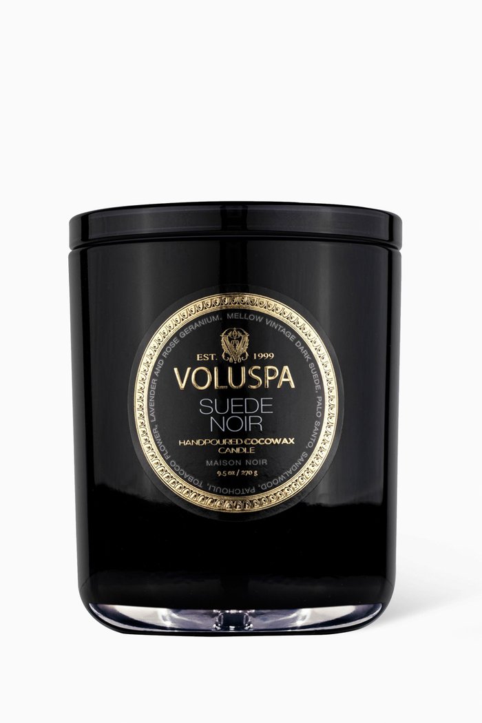 Suede Noir Classic Candle, 270g, Colourless