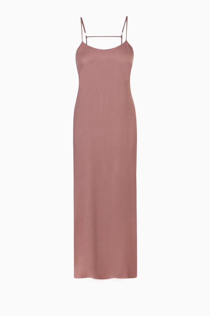 

Long Silk Sleep Slip, Red