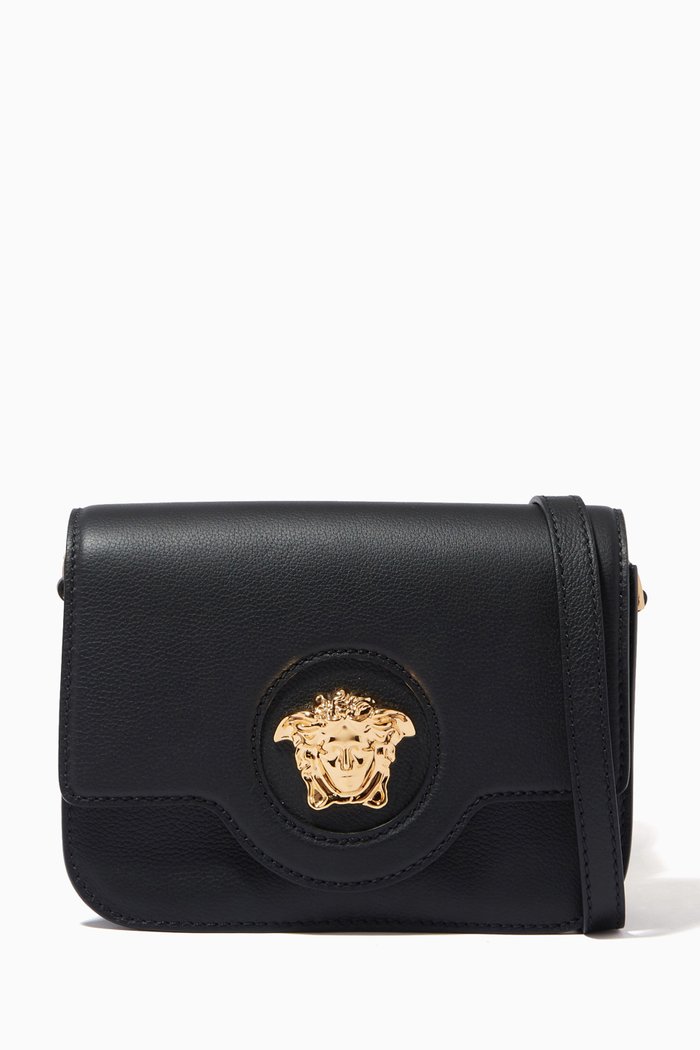

La Medusa Shoulder Bag in Calf Leather, Black
