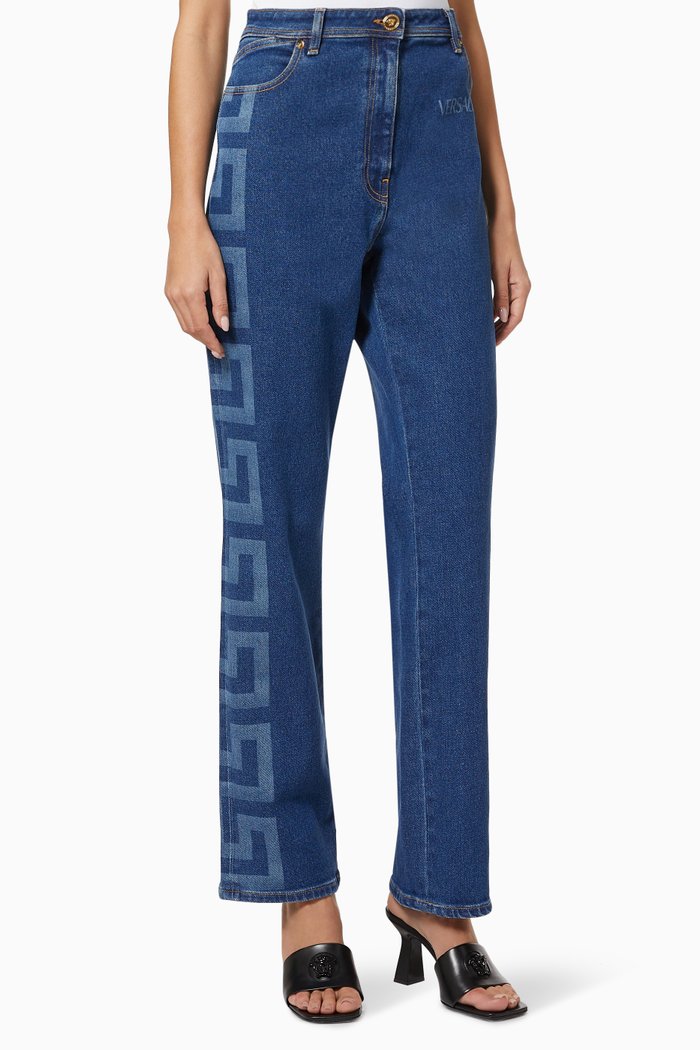 

Greca Straight Jeans in Denim, Blue
