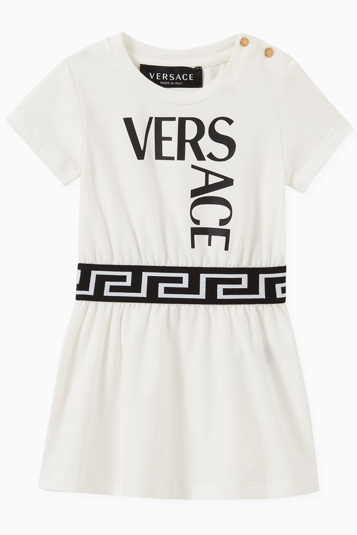 

Logo Dress in Stretch Cotton Jersey, White