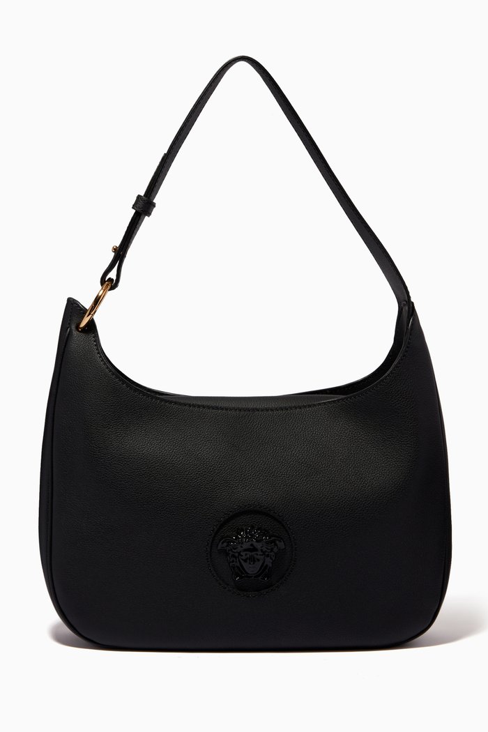 

La Medusa Medium Hobo Bag in Calf Leather, Black