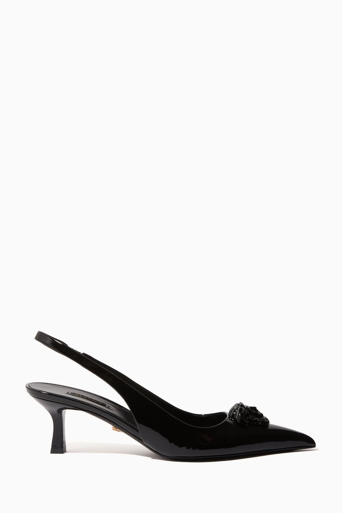 

La Medusa 55 Slingback Pumps in Naplak Leather, Black