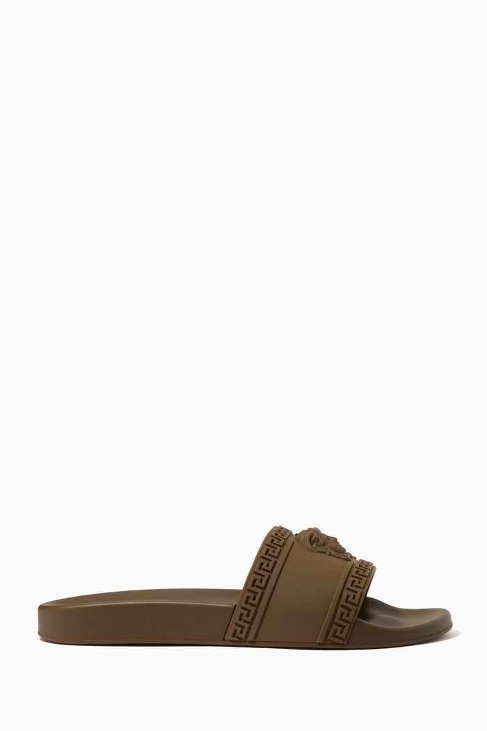 

Palazzo Pool Slides in PU, Brown