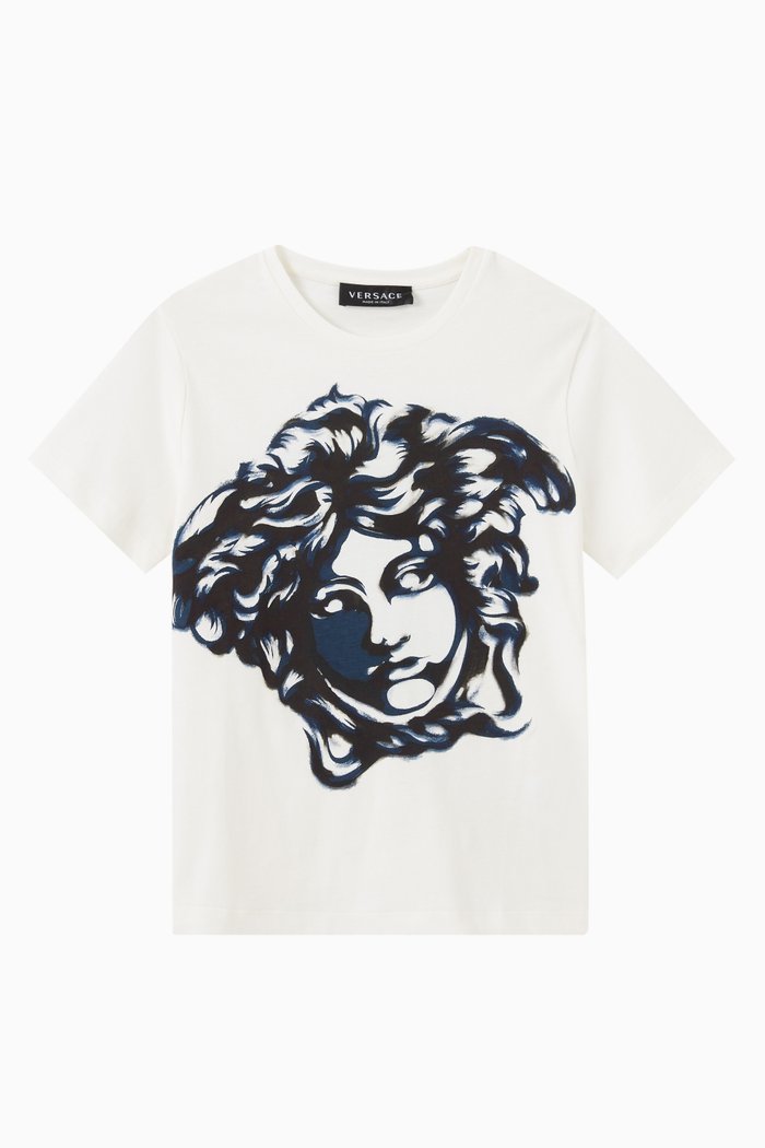 

Medusa Motif T-shirt in Cotton Jersey, White