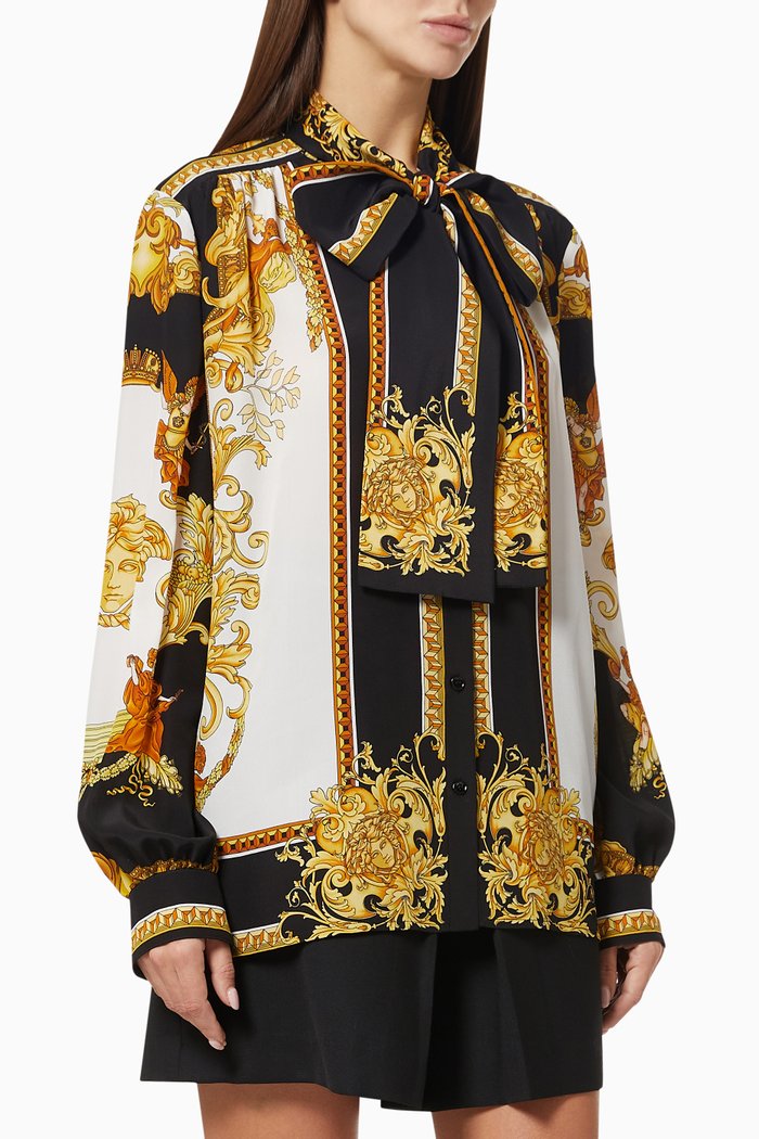 

Medusa Renaissance Blouse in Silk Crêpe de Chine, Black