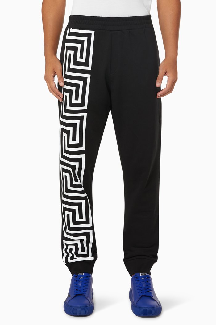 

Greca Track Pants in Cotton Terry, Black