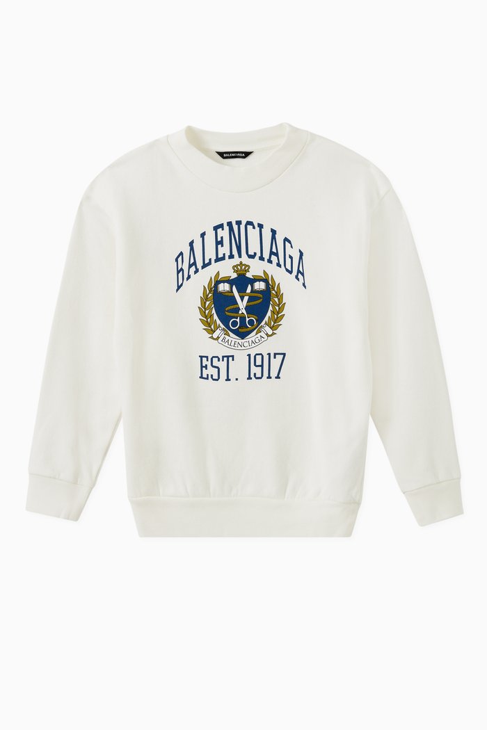 

University Emblem Sweatshirt in Cotton Jersey, Neutral