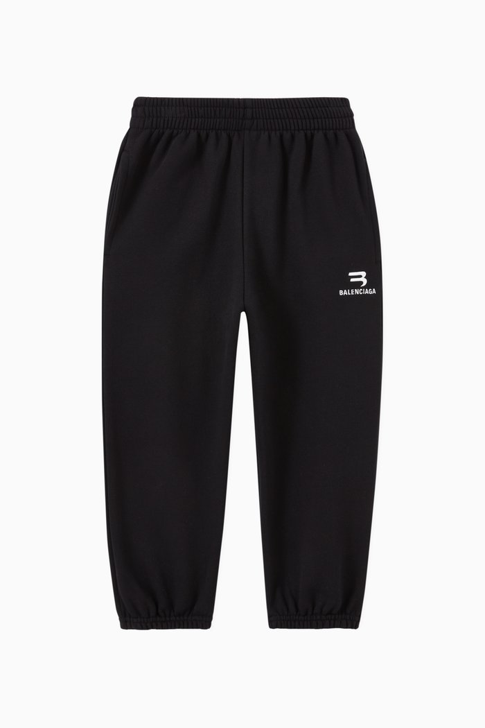 

Sporty Logo Sweatpants in Cotton Jersey, Black