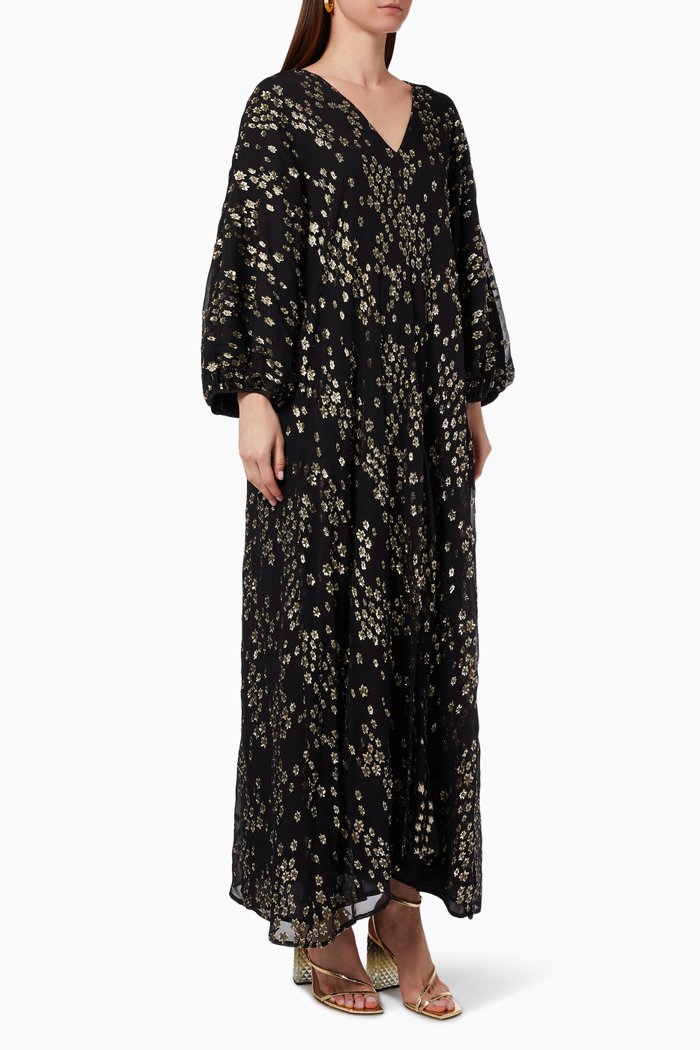 

Rose Printed Kaftan, Black