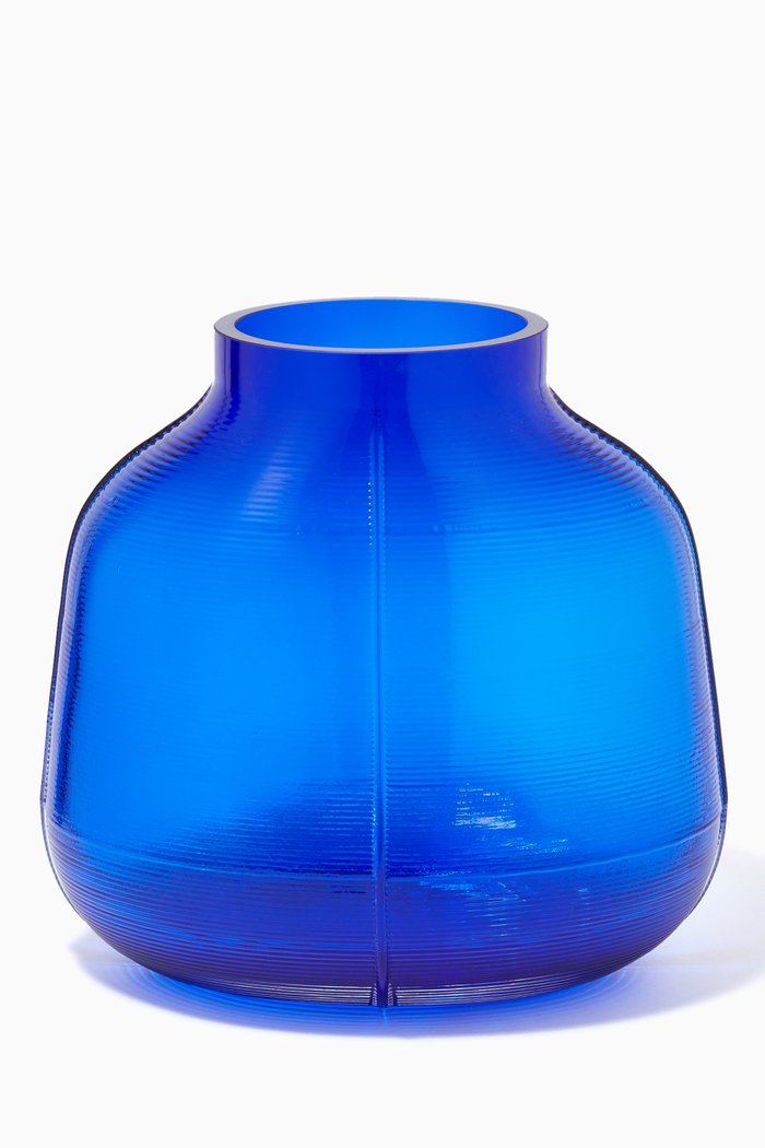 

Step Vase, 23cm, Blue