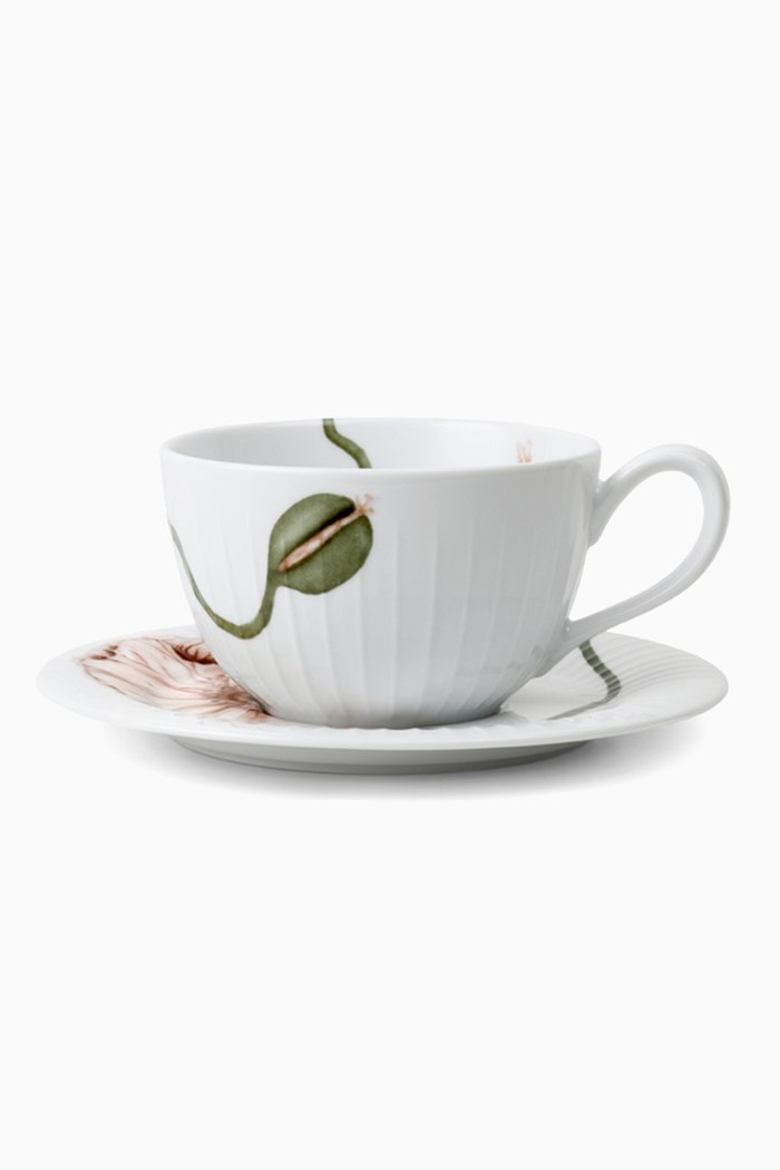 

Hammershøi Poppy Tea Cup with Saucer, 380ml, White