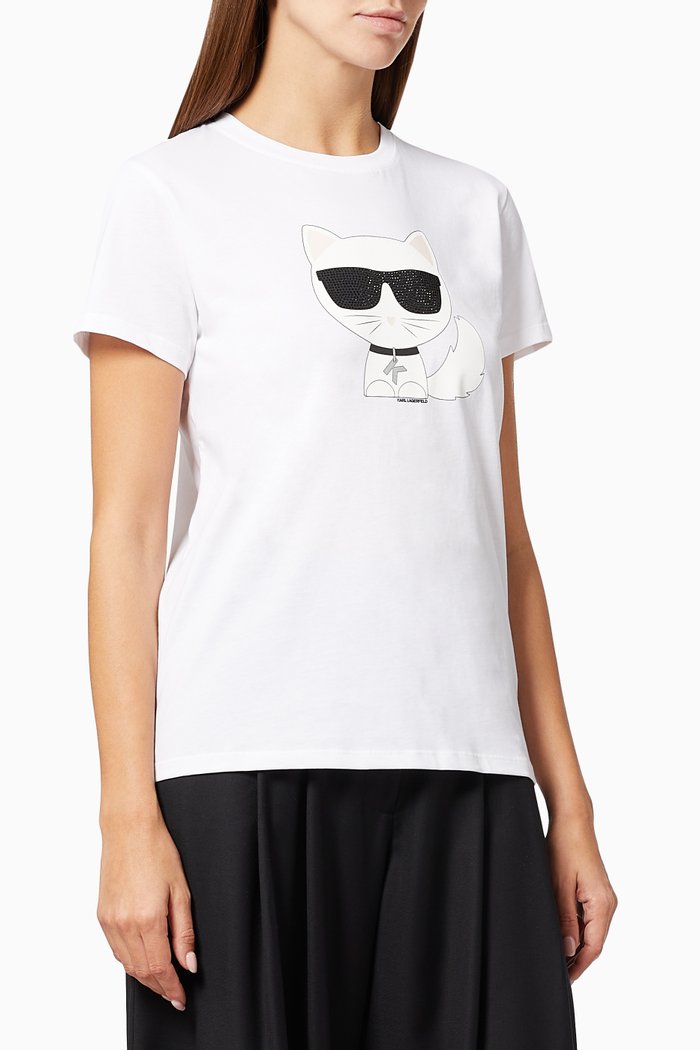 

Ikonik Choupette T-shirt in Cotton, White