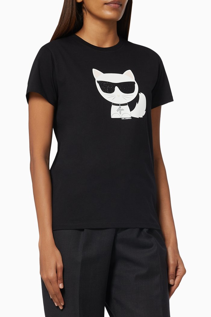 

Ikonik Choupette T-shirt in Jersey, Black