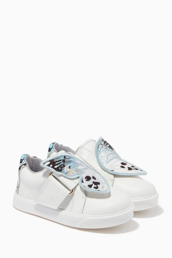 

Butterfly Low Top Mini Sneakers in Leather, White