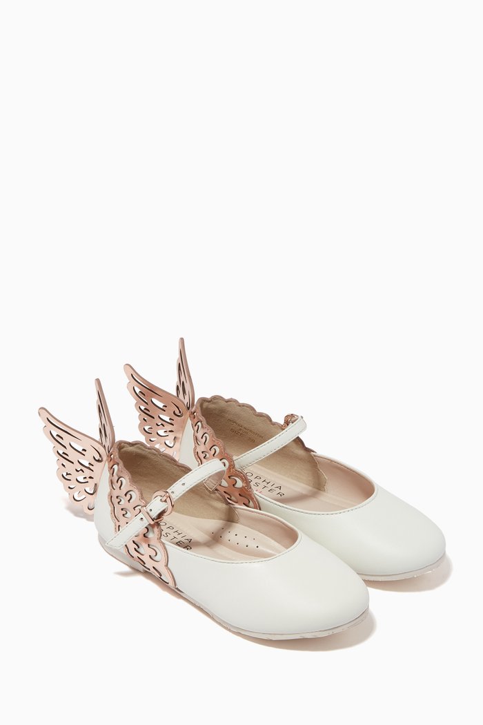 

Evangeline Mini Flats in Leather, White
