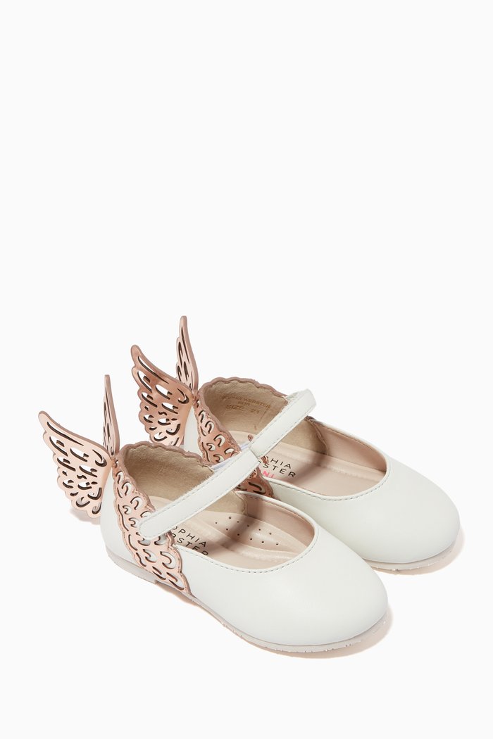 

Evangeline Mini Flats in Leather, White