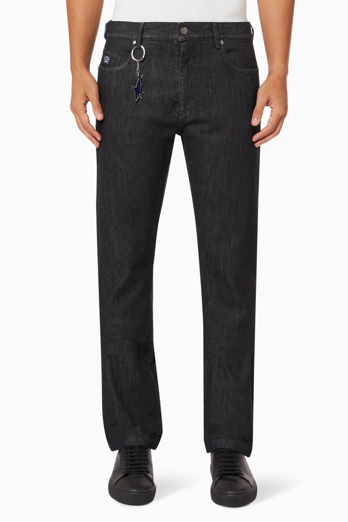 

Jeans in Cashmere & Cotton Blend, Black