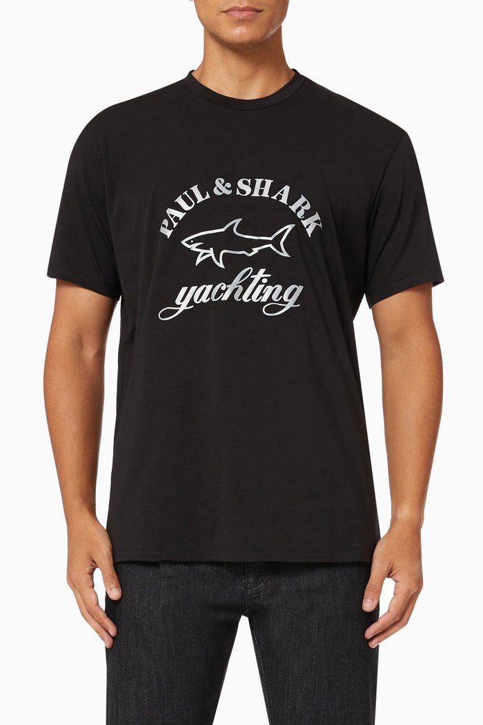 

Logo Print T-shirt in Cotton Jersey, Black