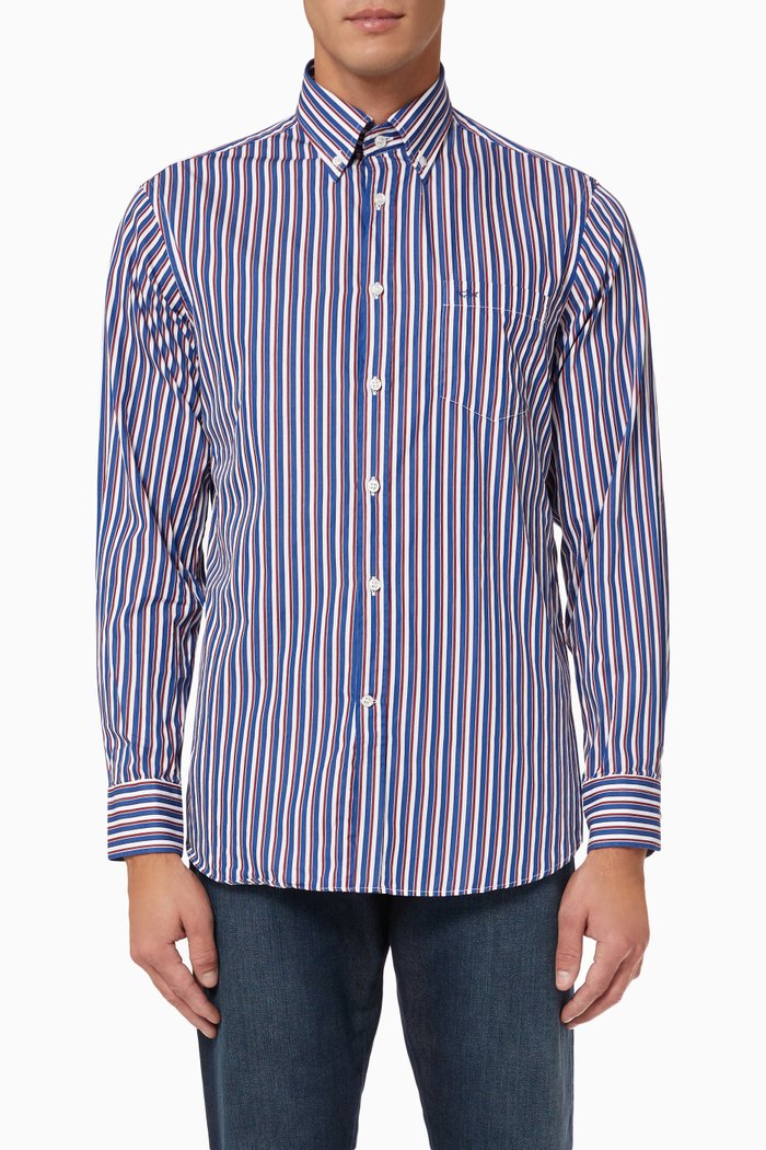 

Striped Shirt in Cotton Poplin, Multicolour