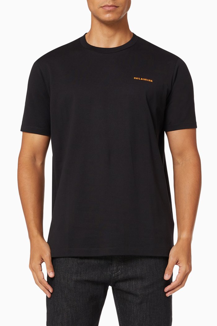

Logo Print T-shirt in Cotton Jersey, Black
