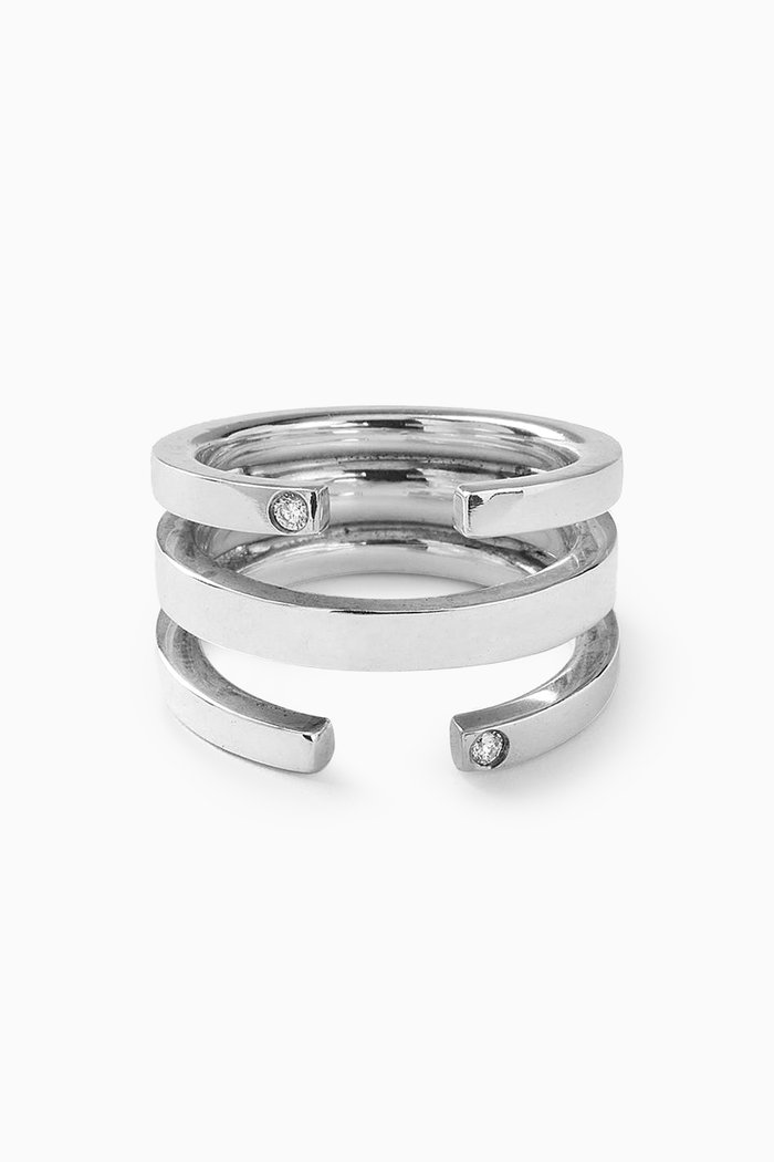 Bailey Ring with Diamonds in Sterling Silver