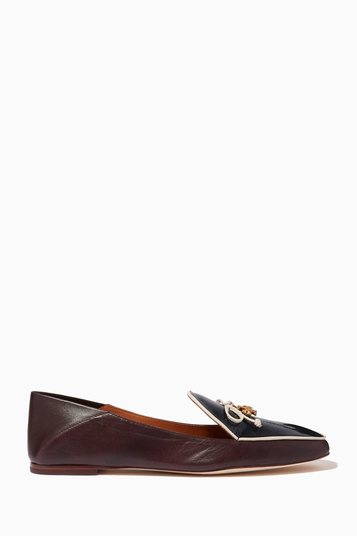 

Tory Charm Loafers in Leather, Burgundy