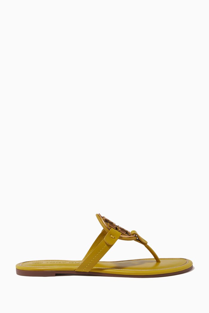 

Miller Logo Sandal in Leather, Yellow
