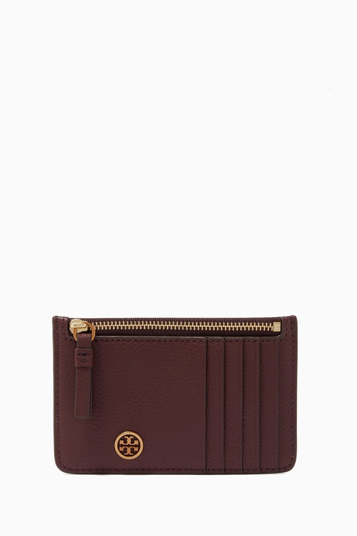 

Walker Zip Card Holder in Leather, Burgundy
