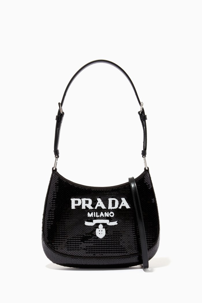 

Cleo Crossbody Bag in Embroidered Sequined, Black