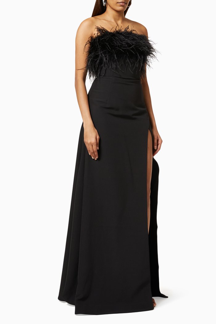

Linc Gown in Bonded Crepe, Black
