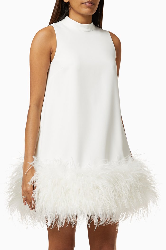 

Linc Mini Dress in Bonded Crepe, Neutral