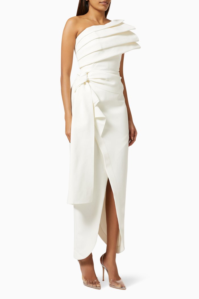 

Ace Gown in Bonded Crepe, Neutral