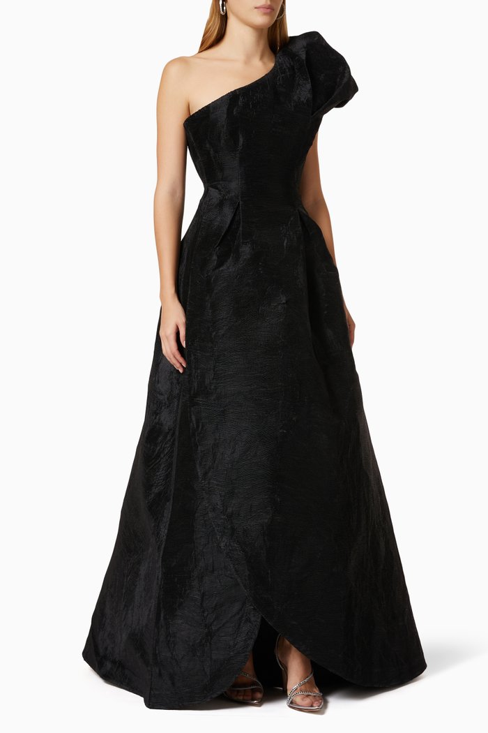 

Angus Gown in Textured Plisse, Black