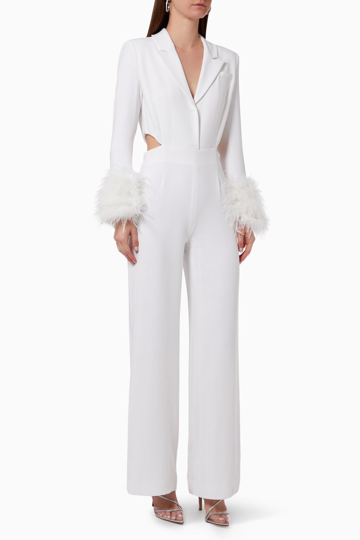 

Silas Jumpsuit in Stretch Crepe, Neutral