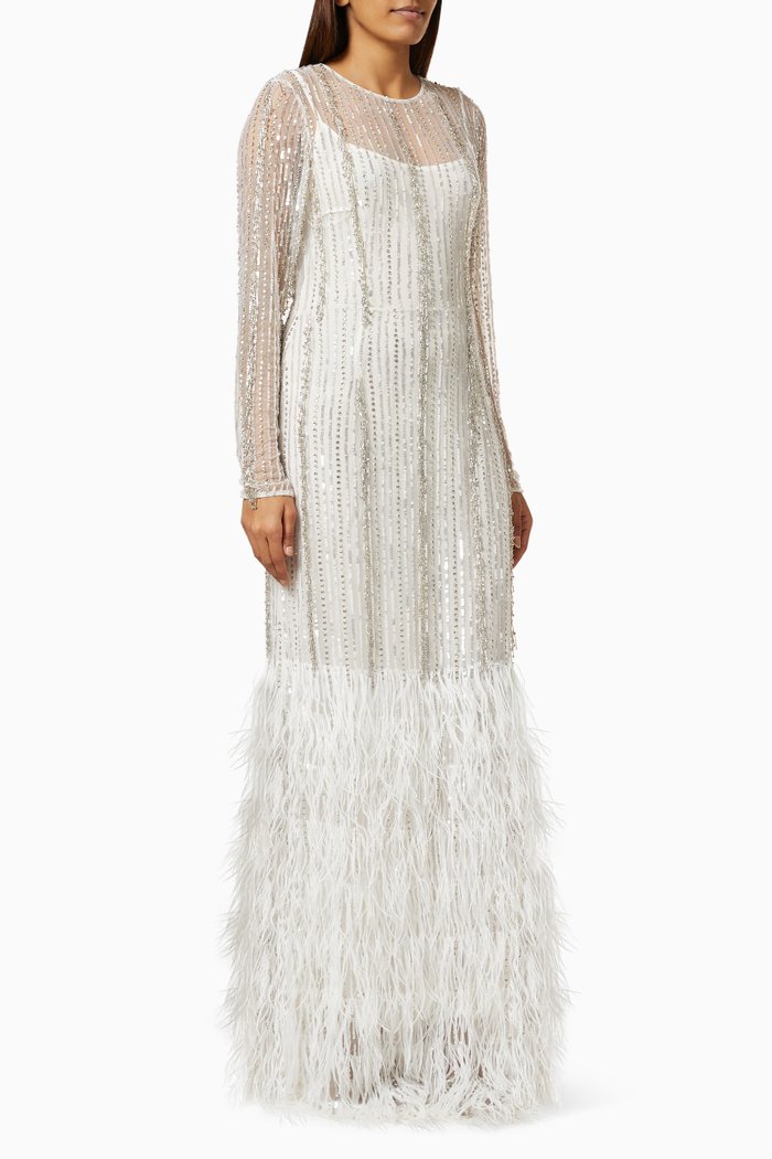 

Kenzi Gown in Embellished Crepe, Neutral