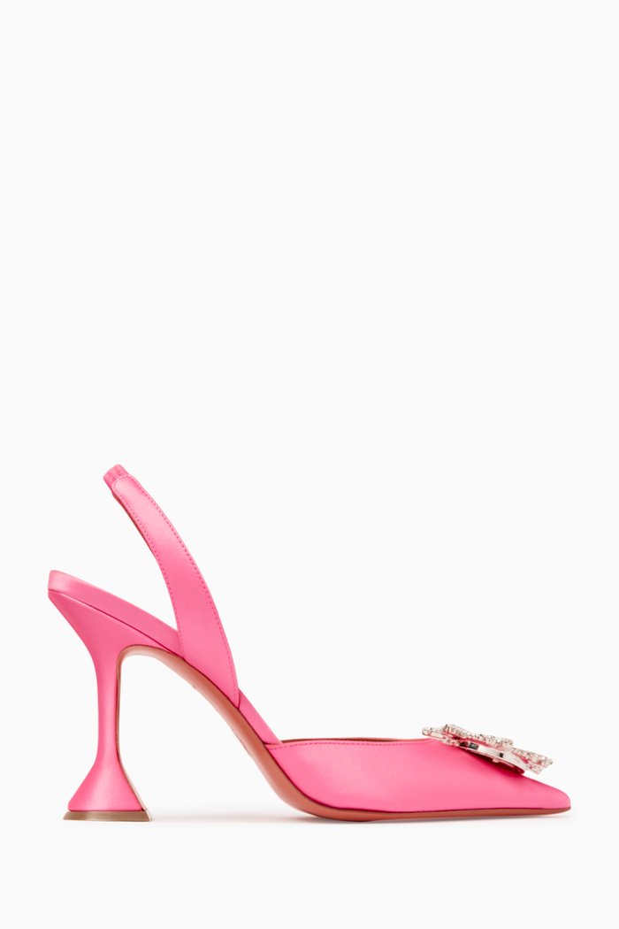 

Begum 95 Crystal Slingback Pumps in Satin, Pink