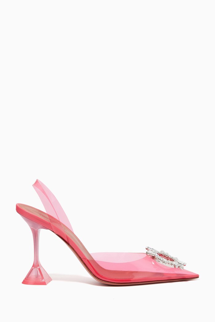 Begum Glass Sling Pumps in PVC, Pink