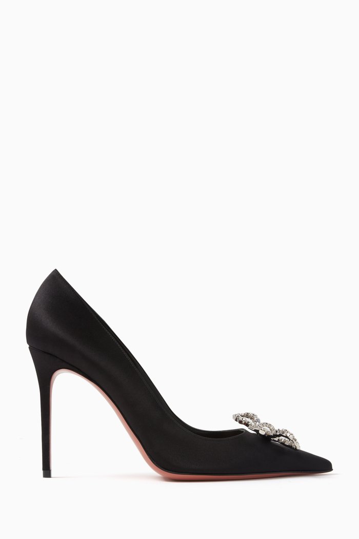 

Rosie 95 Crystal-bow Pumps in Satin, Black