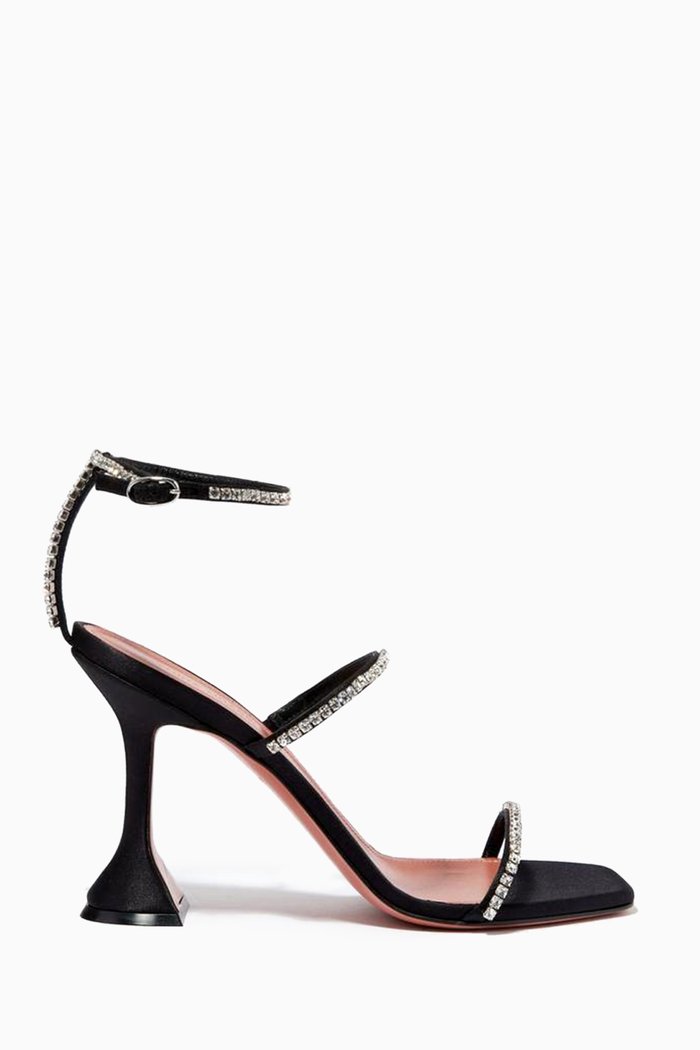 Gilda Sandals in Satin, Black