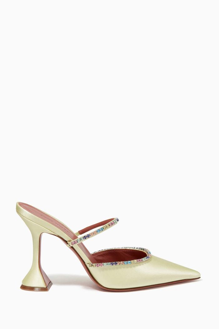 

Gilda 95 Mules in Satin, Yellow