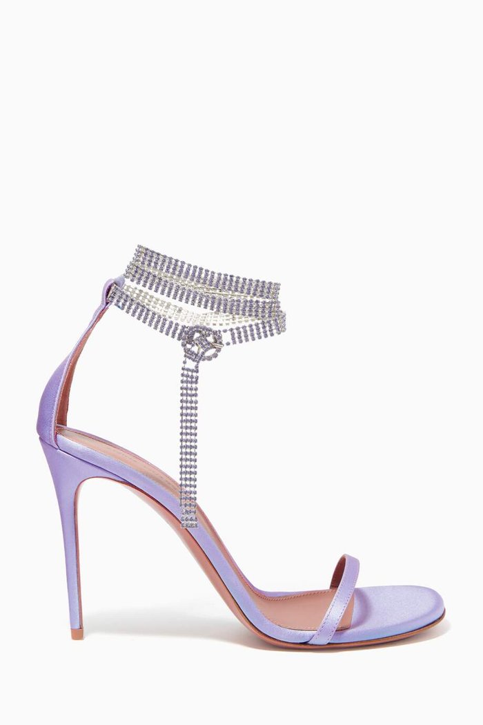 

Giorgia Crystal Sandals in Satin, Purple