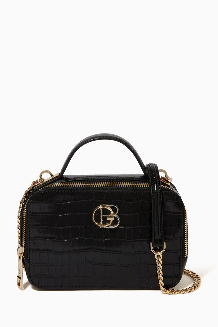 

Crossbody in Embossed Leather, Black