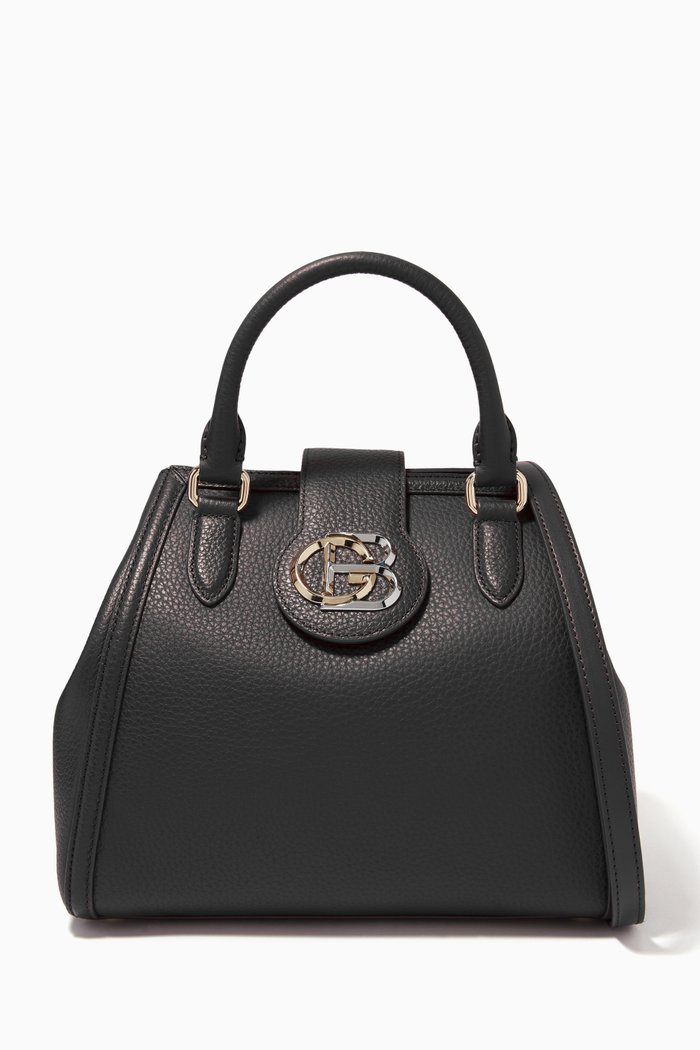 

Top Handle in Grained Leather, Black