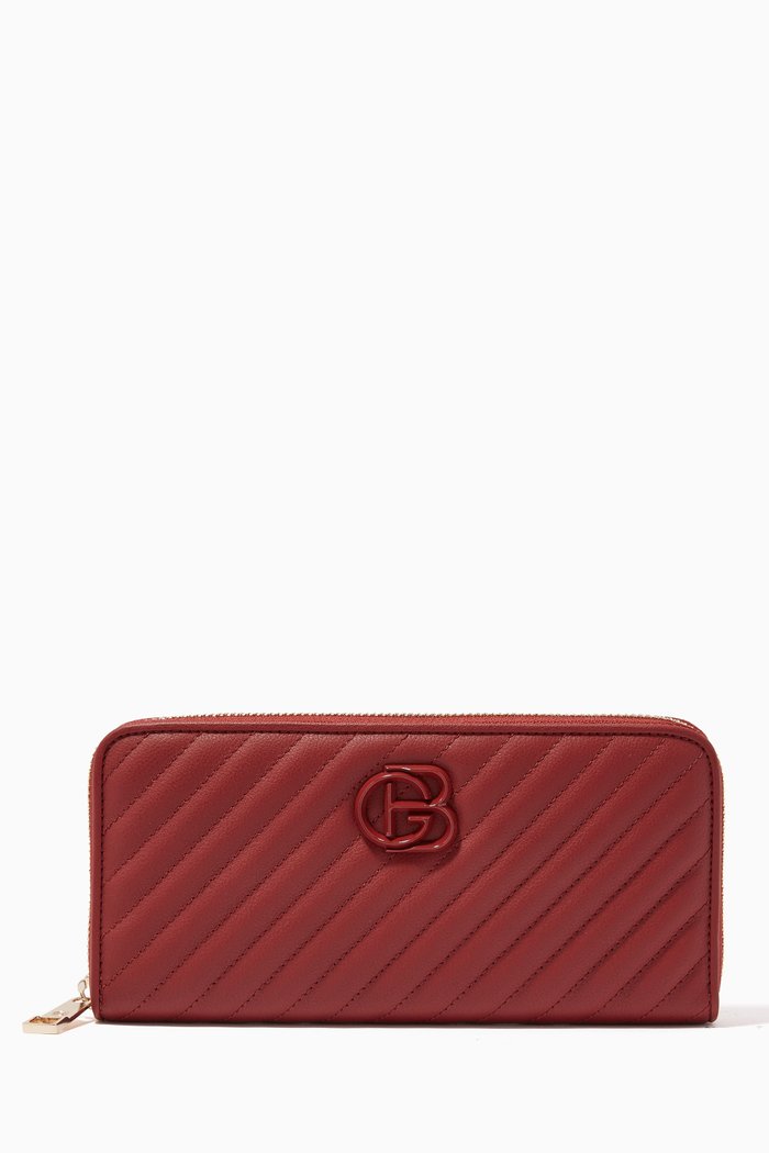 

Wallet in Quilted Leather, Brown
