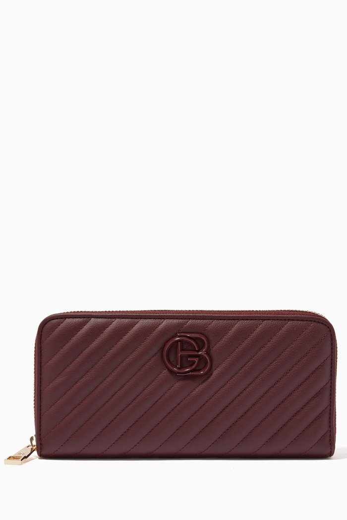 

Wallet in Quilted Leather, Burgundy