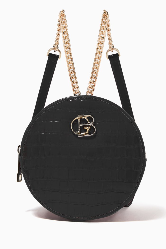 

Backpack in Embossed Leather, Black