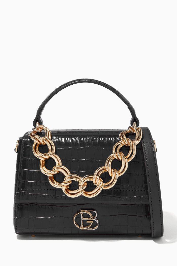 

Top Handle in Embossed Leather, Black