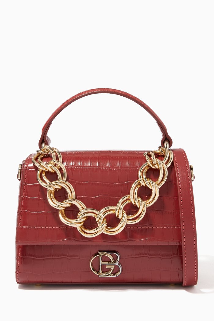 

Top Handle in Embossed Leather, Red