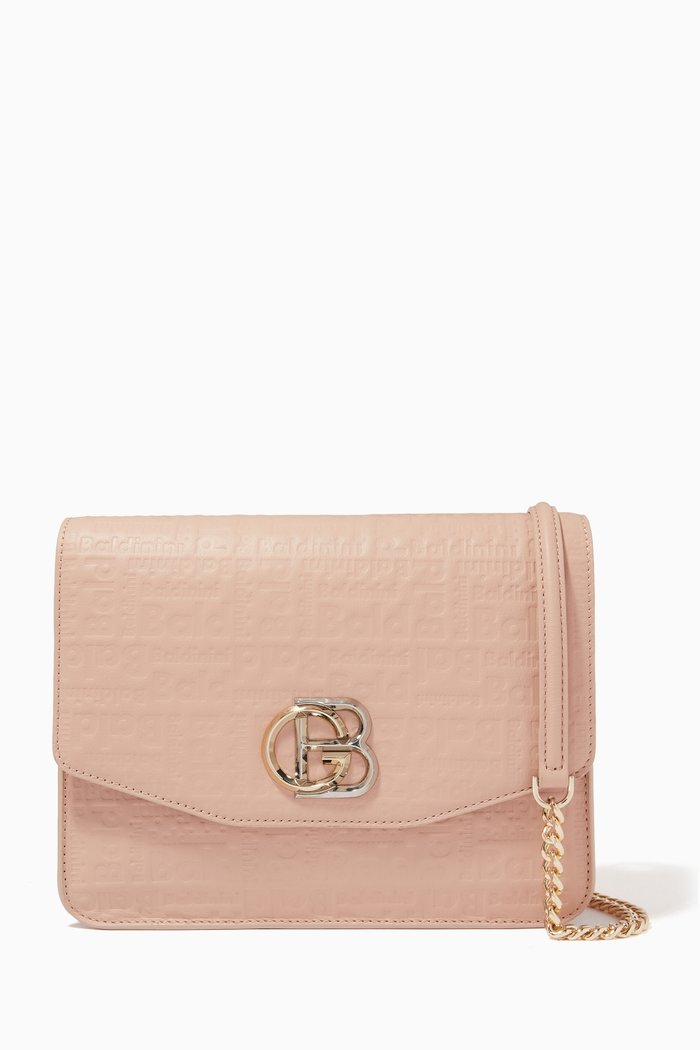 

Crossbody in Embossed Leather, Neutral